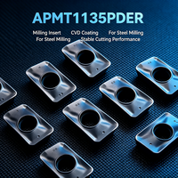 Plaquettes de fraisage carrées en carbure CVD APMT1135PDER pour machines de fraisage CNC, fraises de face pour l'usinage de l'acier, compatibles OEM DLT