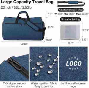 Sac de voyage convertible Oxford de haute qualité pour vêtements, avec grande bandoulière, fermeture à cordon personnalisée, portable - Product Image 4