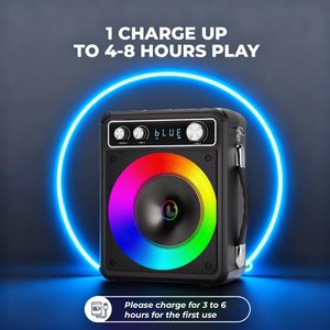 Máquina de Karaoke VOSOCO Portátil con Batería, Altavoz con 2 Micrófonos Inalámbricos, Luces LED, USB/USB-C para Uso Doméstico - Product Image 4