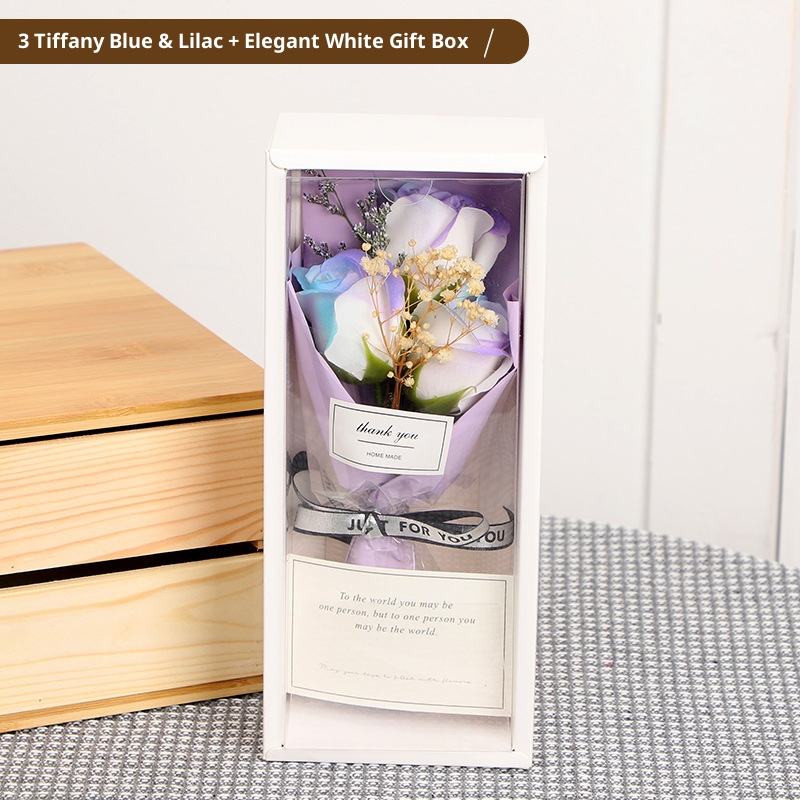 3สีม่วงน้ำเงิน + กล่องของขวัญสีขาวอารมณ์