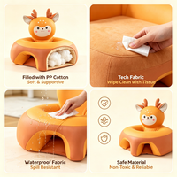 Chaise d'apprentissage ergonomique pour enfant, rembourrage en coton PP, tissu technique imperméable, siège au sol en forme d'animal, support dorsal haut, base antidérapante