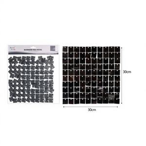 Peiyong Panneaux de décoration carrés métalliques noirs brillants 30cm x 30cm en soie pour fêtes, Thanksgiving, Rentrée scolaire, Saint-Valentin, Chine - Product Image 1