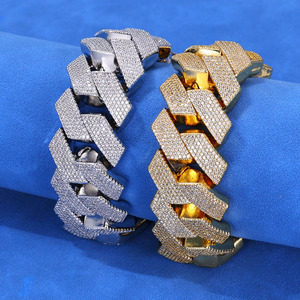 Pulsera de Moissanita Cubana con Rejilla de Diamantes y Baño de Oro Puro de 18K, Plata S925 con Engaste de Precisión, Estilo Hip Hop, Marca Privada, Proveedor B2B - Product Image 2