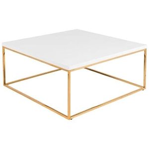 <b>Square</b> Modern Gold with Powder Coating and Stylish White Stainless <b>Marble</b> Top Accent <b>Coffee</b> <b>Table</b> - Product Image 2