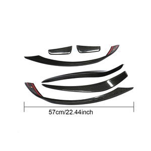Ailerons d'aération de pare-chocs avant de voiture en FRP noir brillant pour Mercedes Benz W176 A45 AMG A200 <span class=keywords><strong>A250</strong></span> <span class=keywords><strong>Sport</strong></span> <span class=keywords><strong>2013</strong></span> - 2015 6 pièces/ensemble - Product Image 5
