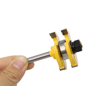 2pcs Set Mata Bor Router Tongue and Groove, Pemotong T-Slot, Shank 1/4 Inch, 3 Flute, Bentuk T, Pemotong Kayu untuk Pengolahan Kayu - Product Image 2
