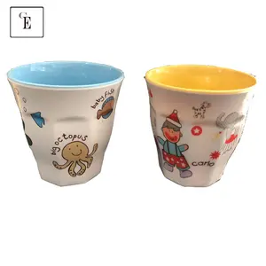 Không Thể Phá Vỡ Hai Tone Melamine Uống Cup Trẻ Em Dùng Một Lần Pet Nhựa Tumbler Phim Hoạt Hình Thiết Kế Đồ Uống Giáng Sinh Lễ Kỷ Niệm