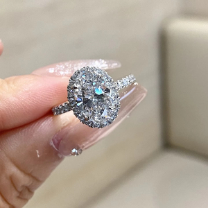 Bague de fiançailles Xinfly Luxury Pt950 en platine avec diamant ovale de 1 carat certifié IGI, cultivé en laboratoire, pour elle - Product Image 4