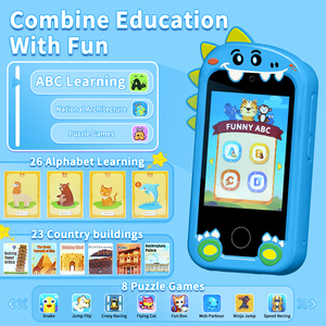 Toddler điện thoại thông minh Khủng long đồ chơi học tập đồ chơi trẻ em điện thoại thông minh 2.8-inch màn hình hiển thị màu sắc trẻ em Điện thoại đồ chơi Quà tặng - Product Image 4