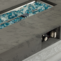 Brasero à gaz rectangulaire en métal 50000 BTU pour extérieur et intérieur, deux hauteurs réglables, pour tables, soirées de jardin