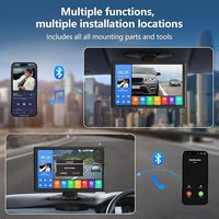 Système d'alerte pour véhicule CarPlay Android 10 pouces 4 canaux Caméra de recul vision nocturne DVR Écran tactile double affichage 1080P Full HD