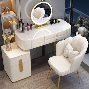 <span class=keywords><strong>Tocador</strong></span> de Dormitorio Moderno, Simple, de Alta Gama, Estilo Nórdico de Lujo, <span class=keywords><strong>con</strong></span> Gabinete de Almacenamiento de Mármol, <span class=keywords><strong>Espejo</strong></span> Redondo y Taburete de Maquillaje - Product Image 6