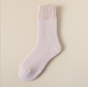Venta al por mayor acogedores calcetines de lana de punto de color sólido 2025 moda suave y cómodo grueso <span class=keywords><strong>Merino</strong></span> calcetines de lana Crew - Product Image 5