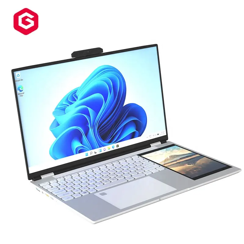 Brand New 2023 15.6 "+ 7" Double Dual Screen Touch N5105 Quad Core Negócios Escritório Estudante Aprendizagem Laptop