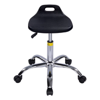 Chaise de travail M10 Chine antistatique CE ESD en PU souple avec panneau en aluminium industriel, siège inclinable noir pour laboratoire et mécanique
