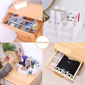 4 Pcs Gói Có Thể Điều Chỉnh Tổ Chức Ngăn Kéo Chia Ngăn Kéo Tách Đồ Lót Vớ Hộ Gia Đình Kết Hợp Nhựa Ngăn Kéo Ngăn - Product Image 4