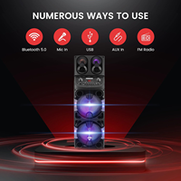 Haut-parleur de sonorisation Bluetooth portable-Système audio de karaoké BT intérieur/extérieur rechargeable de 10 "-Affichage LED, FM/AUX/MP3/USB