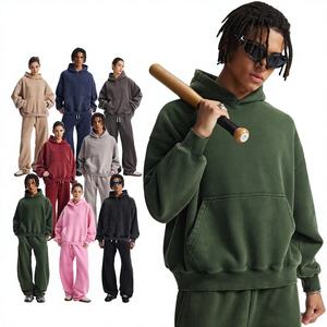 ARTIE Vêtements pour Hommes |   Nouveau Sweat à Capuche Ample et Court en Molleton Doublé avec Poches, Effet Vieilli, Collection Automne-Hiver 2025 - Product Image 1