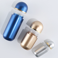 Flacon en plastique vide rechargeable en forme de capsule à large ouverture pour médicaments solides, impression personnalisée, 5ml, 10ml, 30ml, 60ml