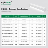 Lámpara Lineal LED Delgada Decorativa de Superficie, de Aluminio, 3CCT, Enlazable, Regulable, para Oficina Comercial, Sala de Exposiciones, Gimnasio