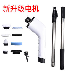 Brosse de nettoyage électrique sans fil avec long manche pour salle de bain, cuisine, usage domestique, tête en éponge rechargeable et étanche - Product Image 4