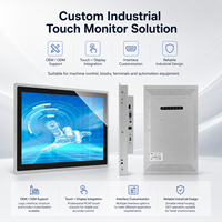 Moniteur tactile industriel Full HD de 18,5 à 27 pouces avec boîtier métallique robuste, montage mural, écran tactile, VGA, USB, PC tactile