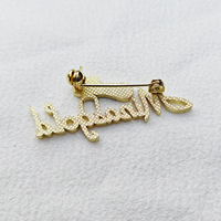 Lencana Pin Emas Berukir Laser dengan Rhinestone, Pilihan Pelapisan Emas, Ukiran Baja Anti Karat Kustom, dan Pencetakan UV untuk Periklanan