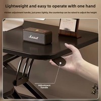 Support de bureau en bois réglable en hauteur pour ordinateur, modèle pneumatique pliable pour utilisation debout, idéal pour ordinateurs portables et surface de travail de bureau