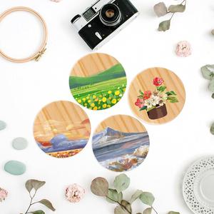 Posavasos de Bambú Modernos y Ecológicos con Diseño Divertido, Juego de 6, Protección para Mesa y Decoración de Cocina, Ideal para Regalo - Product Image 5