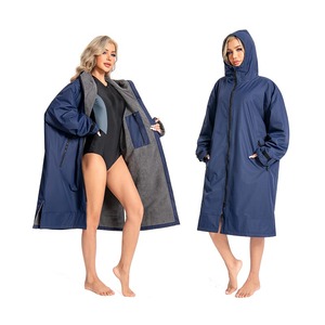 Fábrica personalizada de alta calidad forro polar impermeable a prueba de viento nadar <span class=keywords><strong>playa</strong></span> mantener caliente bata cambiante - Product Image 1