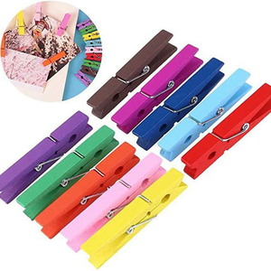 Pinzas de Ropa de Madera Coloridas, Decorativas, para Colgar Manualidades, Fotos, Papel, para Sala de Estar y Armario - Product Image 2