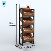 Groente Fruit Plank Display Rack Supermarkt Aangepaste Display