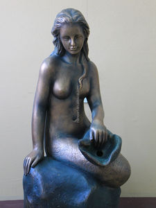 Kunsthars Figuur Model Levensgrote Zeemeermin Sculptuur Buiten Tuin Park Huis Rotstuin Decoratie Zeemeermin Steen Sculptuur - Product Image 6