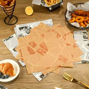 200PCS Custom Printed <b>Food</b> Grade 38gsm 40gsm Greaseproof Baking Sandwich Butter Wax Coated Patty Burger <b>Wrapping</b> <b>Paper</b> 26*26CM - Product Image 2