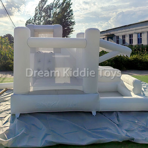 Pequeño Castillo de rebote inflable gris de Material Oxford para interiores con casa de salto de pozo de bolas para niños - Product Image 6