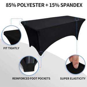 Housse <span class=keywords><strong>de</strong></span> <span class=keywords><strong>table</strong></span> carrée moderne en polyester tricoté élastique <span class=keywords><strong>de</strong></span> 1,2 m, personnalisable avec votre marque – Durable, lavable et anti-poussière pour hôtels, maisons, bars et réunions - Product Image 4