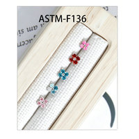Perhiasan Tindik Bibir Titanium ASTM-F136 16G Motif Bunga Daun Ulir Dalam untuk Tindik Tulang Rawan, Conch, Daith, Anting Labret, Cincin Bibir