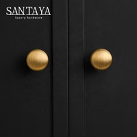 Poignées Santaya en laiton brossé antique massif, poignées de meubles de cuisine, boutons de tiroir de chambre à coucher, poignée de meuble en bronze