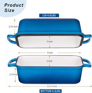 Olla <span class=keywords><strong>de</strong></span> <span class=keywords><strong>Hierro</strong></span> <span class=keywords><strong>Fundido</strong></span> Esmaltado <span class=keywords><strong>de</strong></span> Alta Calidad 2 en 1, Personalizada <span class=keywords><strong>de</strong></span> Fábrica, con Tapa, Horno Holandés, Cacerola <span class=keywords><strong>para</strong></span> Hornear <span class=keywords><strong>Pan</strong></span> y Pasteles en Casa - Product Image 5