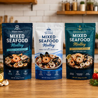 Sachet Doypack vertical pour produits de la mer, personnalisable avec logo, en aluminium, refermable, anti-odeur, avec fermeture éclair, directement de l'usine