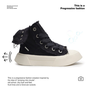 2025 hợp thời trang retro Giày vải với nền tảng Chunky thiết kế giản dị đi bộ phong cách thoáng khí và phong cách Bộ sưu tập mới - Product Image 6