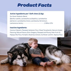 Probiotiques pour chiens sous forme de friandises molles – Santé intestinale, soutien immunitaire, digestion optimale, absorption rapide – 2,2 g/unité, durée de conservation de 3 ans, pour toutes les races et tous les âges - Product Image 2