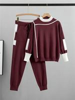 Ensemble 2 pièces tricoté automne 2026 : Pulls à manches longues élégants, respirants, écologiques, coupe ample pour femme (hauts et pantalons)