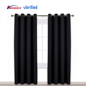 Rideaux occultants courts gris ARODDY W46 x L54 pouces, 2 panneaux, avec œillets, rideaux thermiques et tringle à rideaux - Product Image 1