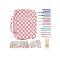 Tas Jinjing Alkitab Mewah Bahan Korduroi Grosir, Penutup Ritsleting, Set Tas Jinjing Katun Berlapis, Penyimpanan Multifungsi Kustom