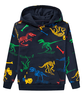 Sweat-shirt à capuche personnalisé pour enfants en polyester et coton molletonné avec imprimé lettres, décontracté pour garçons, automne-hiver, OEM - Product Image 1