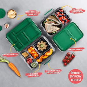 Stainless Steel Lunch <b>Box</b> <b>Large</b> Capacity Eco-Friendly Bento <b>Box</b> for Adults and Teens Perfect for Work School and Picnics - Product Image 2