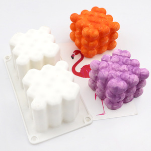 Chongjie 2 sâu răng hình trái tim Rubik của <span class=keywords><strong>Cube</strong></span> Bánh sô cô la Ice <span class=keywords><strong>Cube</strong></span> khay tự chế thủ công xà phòng Khuôn Silicone xà phòng khuôn - Product Image 1