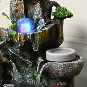 Simulation rocaille résine artisanat rocaille pavillon nouveau Style chinois Feng Shui table <span class=keywords><strong>fontaine</strong></span> d'eau ornements - Product Image 5