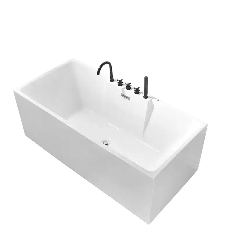 2022 New Design Bathroom Bathtubs Furniture White Square Acrylic Bath Tubs